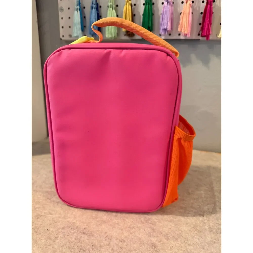 Swig Life Insulated Lunch Bag Hot Pink Neon Stripe Cooler Tote Travel Lunchbox